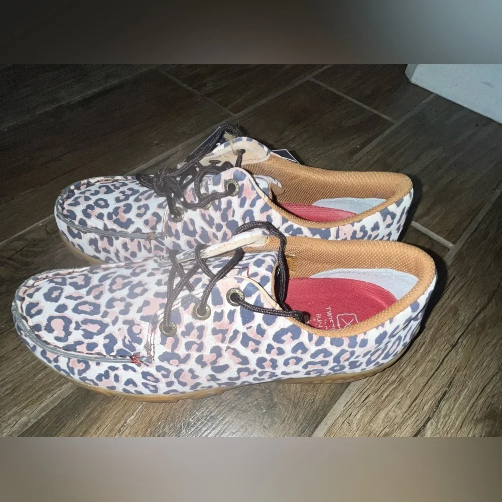 NWT Twisted X Boat Shoe Driving Moc - Leopard Cheetah print - Picture 3 of 6
